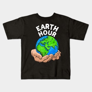 Earth Hour 60+ Save Earth Together Funny Kids T-Shirt